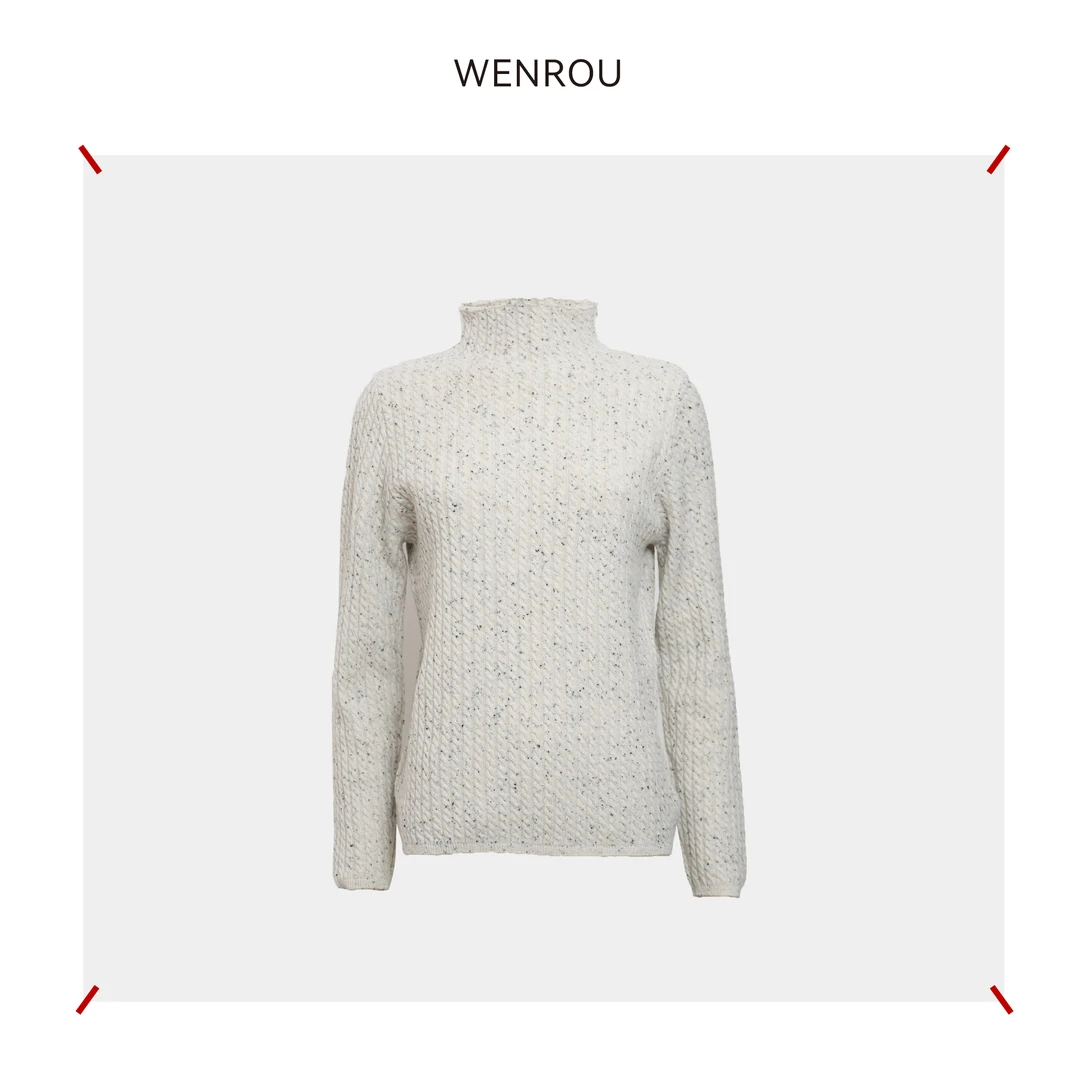 温柔自知 冬季新款 半高领杂色羊绒衫GLYRS404