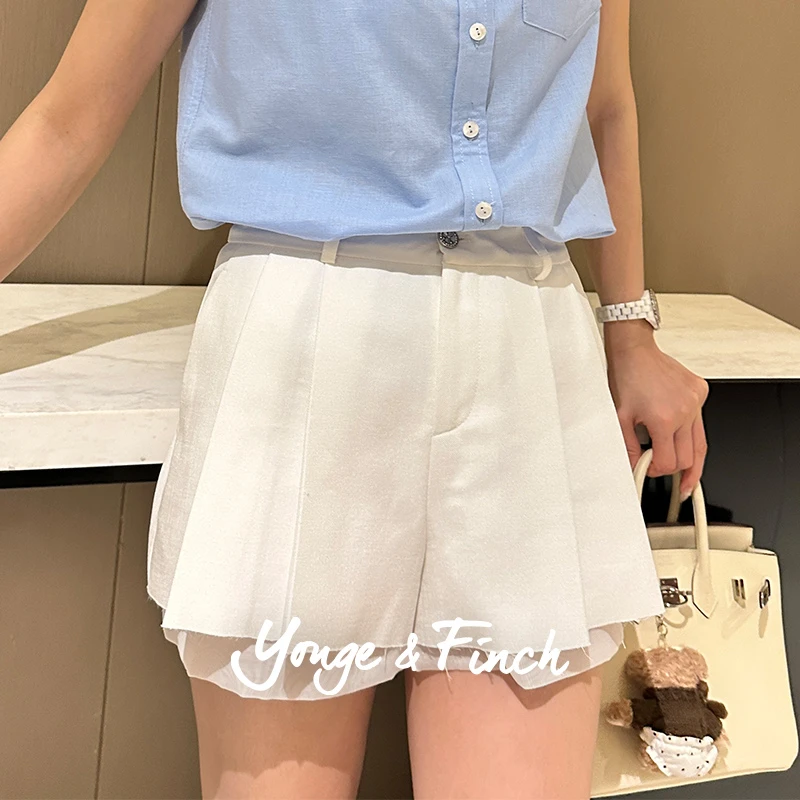 Yonge&Finch/扬芬缇2025秋季不规则设计宽松高腰短裤 PROCLAIMY