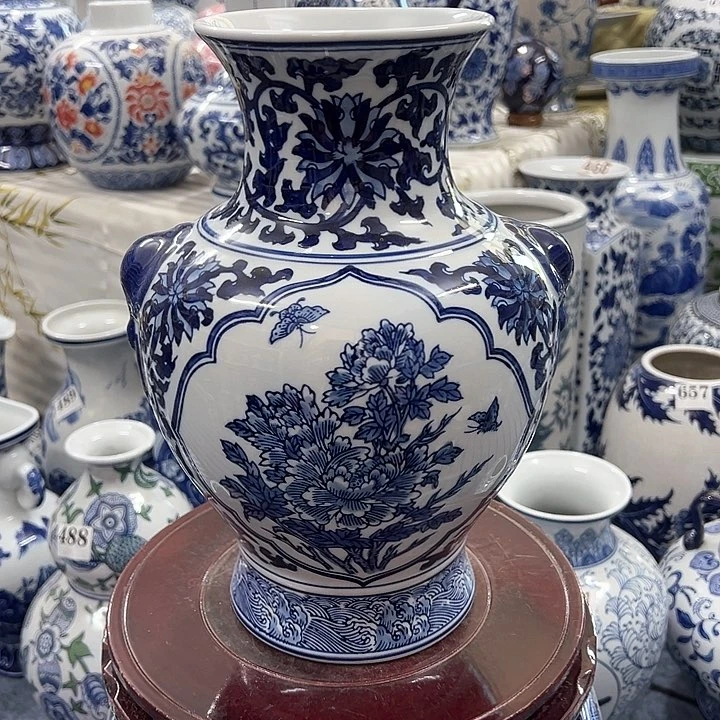 摆件青花瓷居家摆件，花瓶