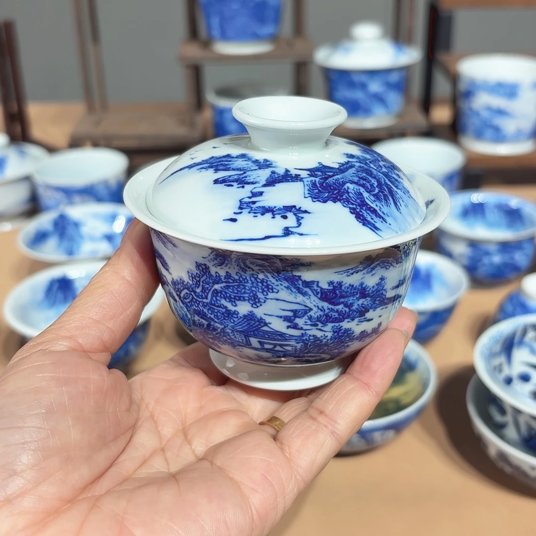 景德镇纯手绘盖碗