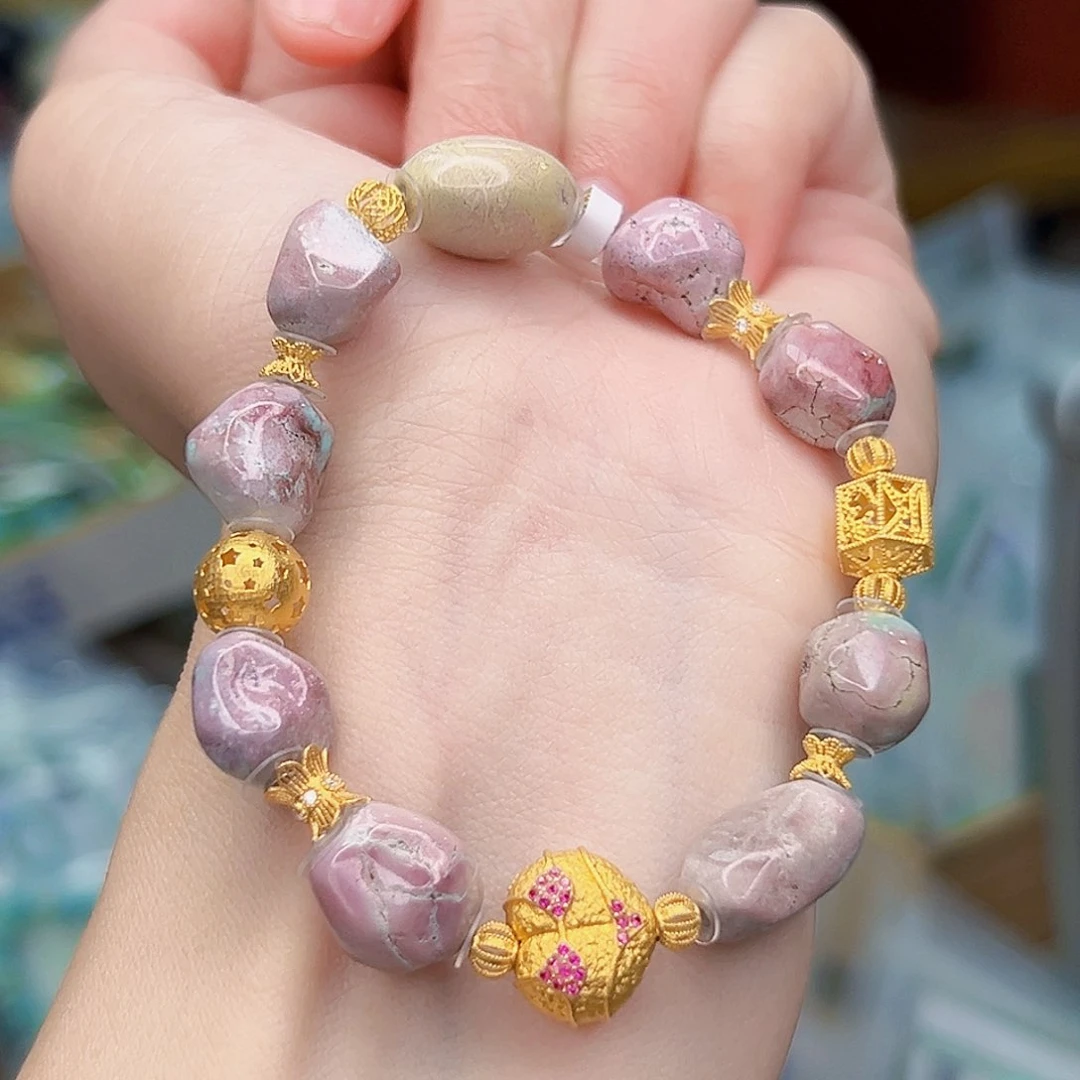 绿松石珠宝奇石18K金镶嵌