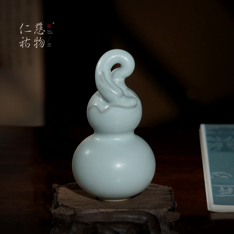 汝窑游龙葫芦摆件礼品送领导客户长辈朋友乔迁新居开业高级感礼物