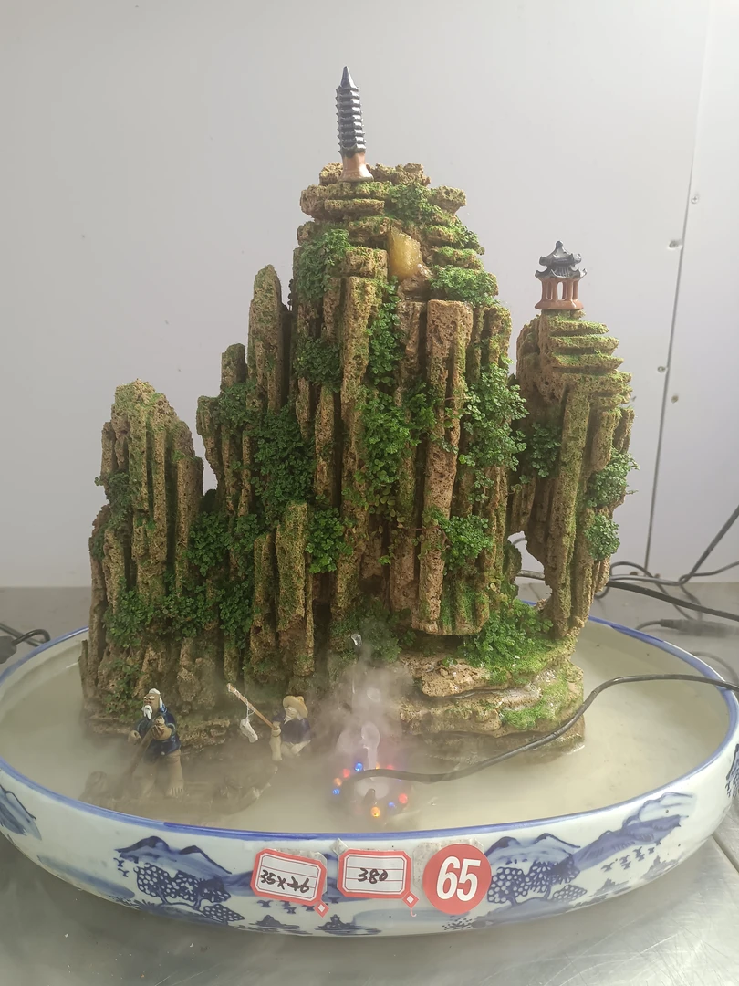 高36盆长46高山流水吸水石绿植盆景