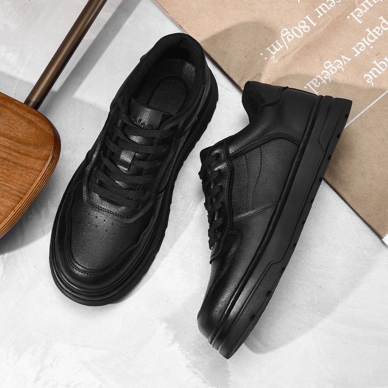 5711皮鞋男新款百搭男士休闲潮流软底圆头平底耐磨时尚低帮板鞋男