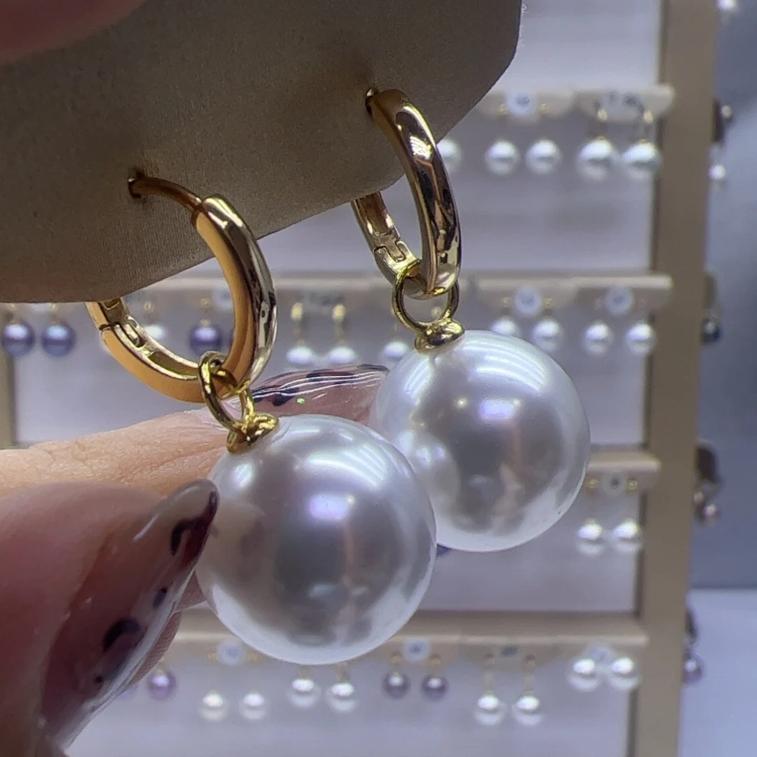 淡水珍珠耳饰银S925镶嵌