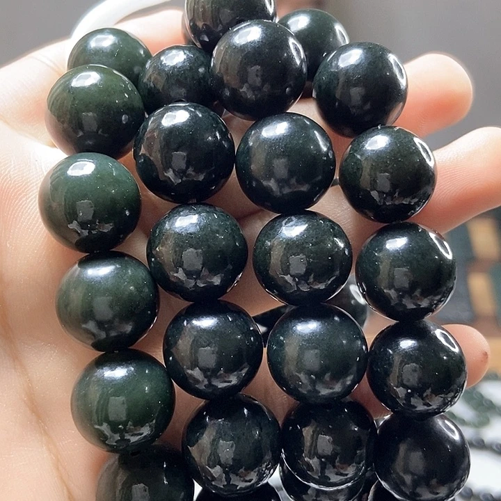 未镶嵌手串和田玉（青玉）卡16圆珠