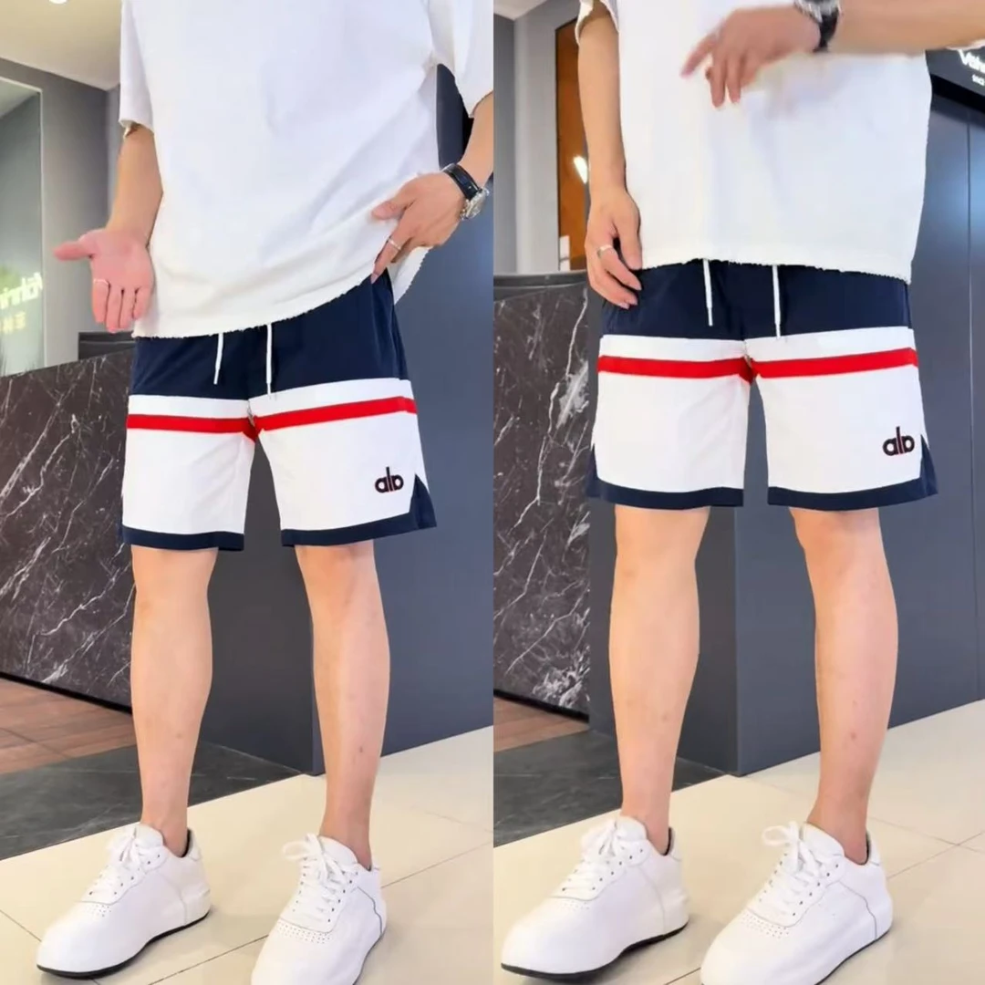 【海岛假日】夏季轻奢爆款透气速干休闲大众短裤撞色薄款刺绣五分裤