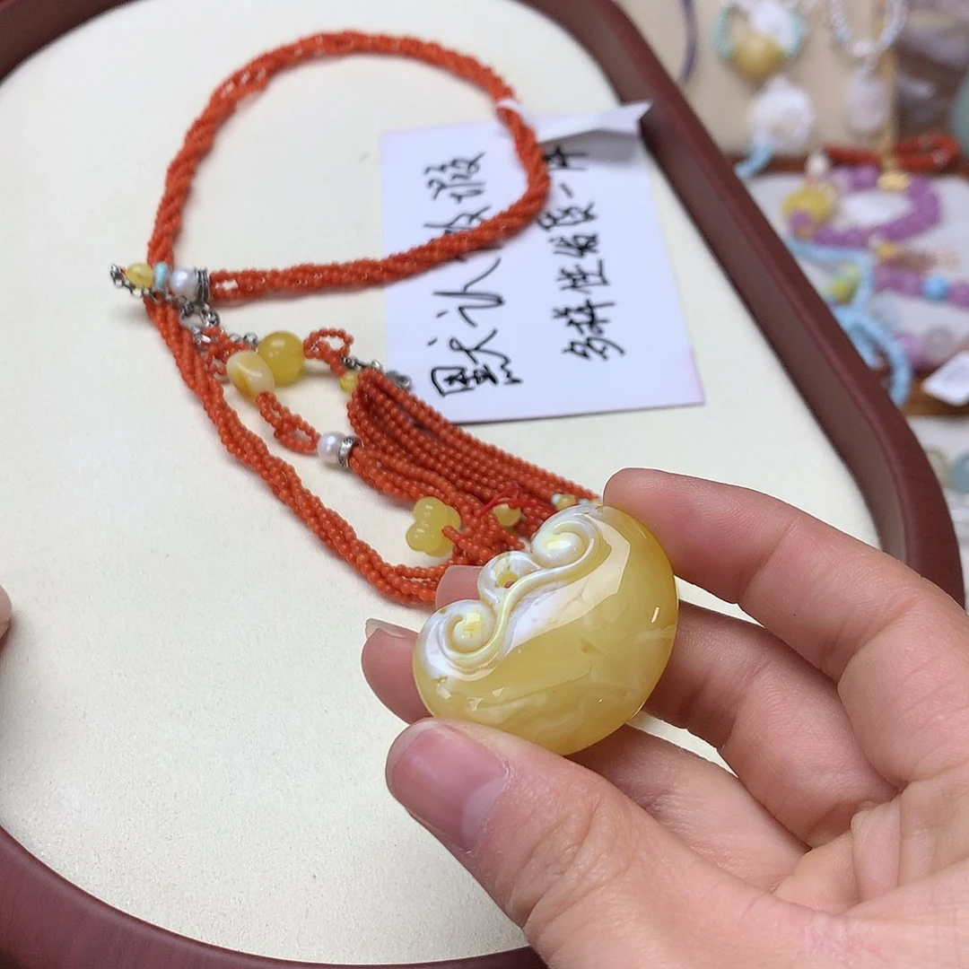 蜜蜡颈饰未镶嵌项链