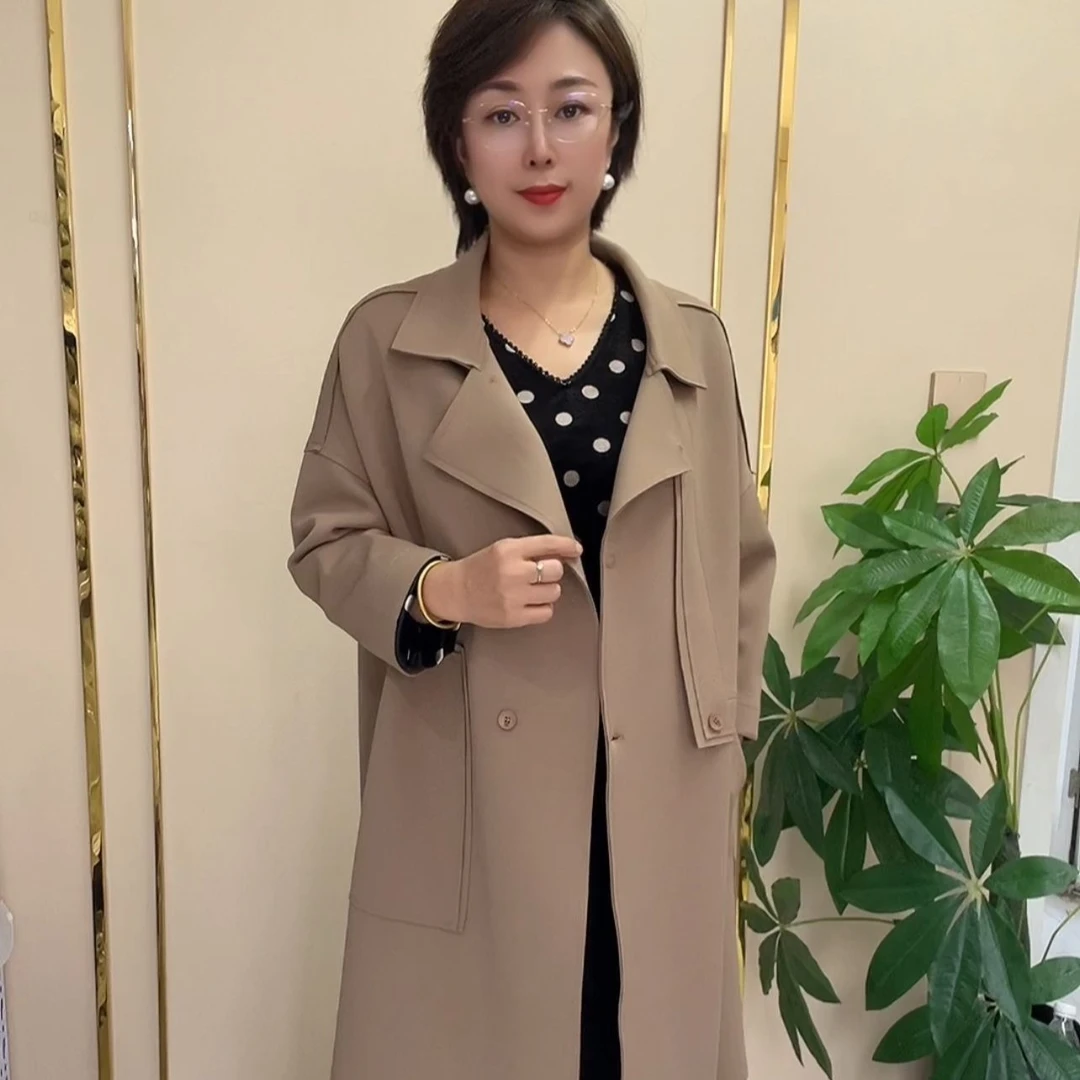 3115【依派推荐】妈妈装时尚简约宽松风衣外套