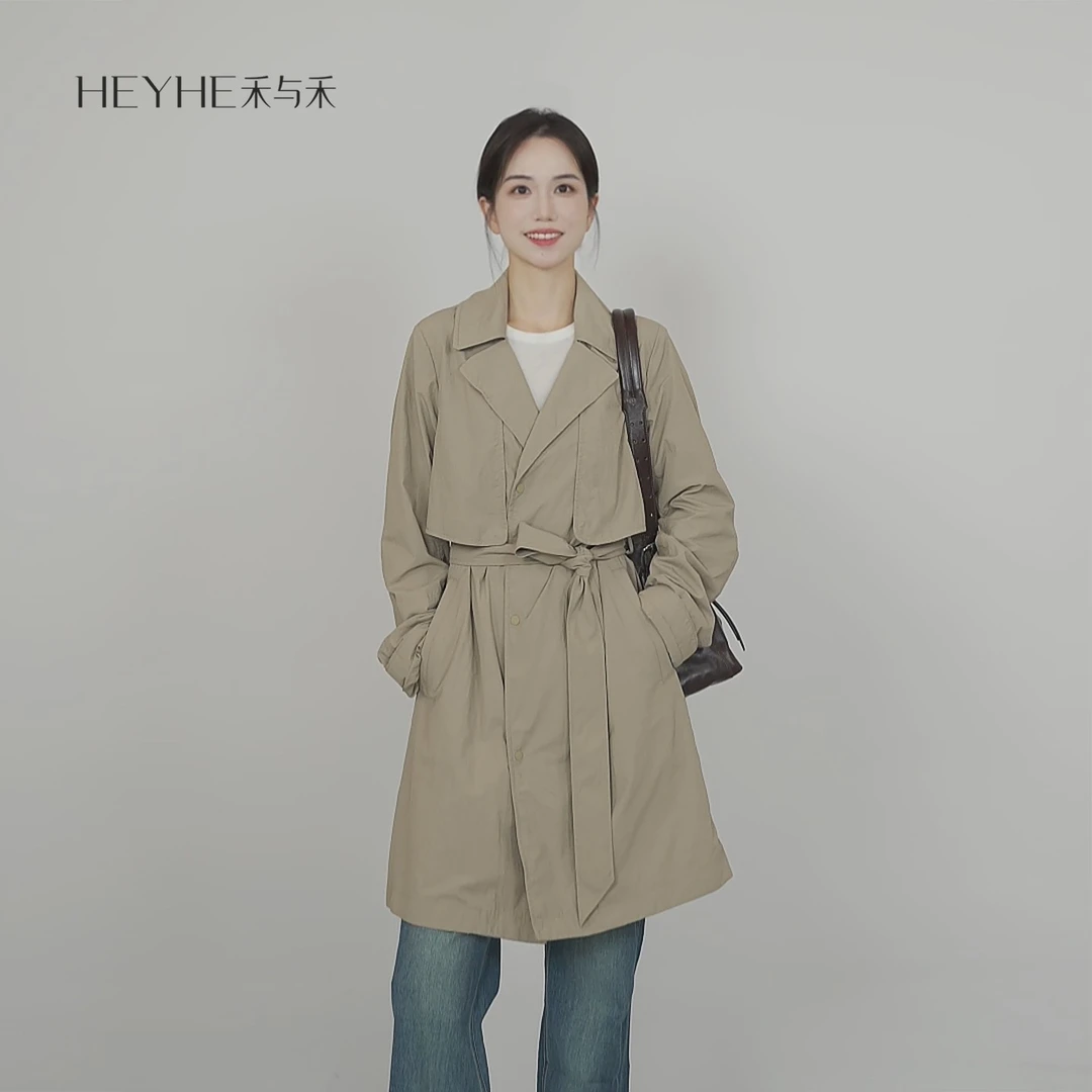 小禾【灵感风衣】东丽塔丝隆防水面料抗皱轻薄休闲气质中长款风衣