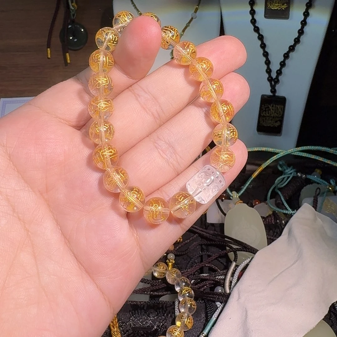 水晶未镶嵌手链带回纹珠