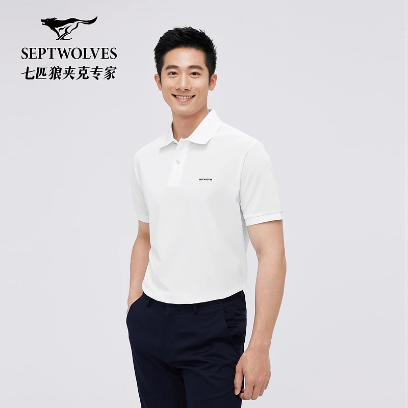 七匹狼商旅多彩POLO衫时尚运动户外夏季净色短袖翻领POLO衫6950