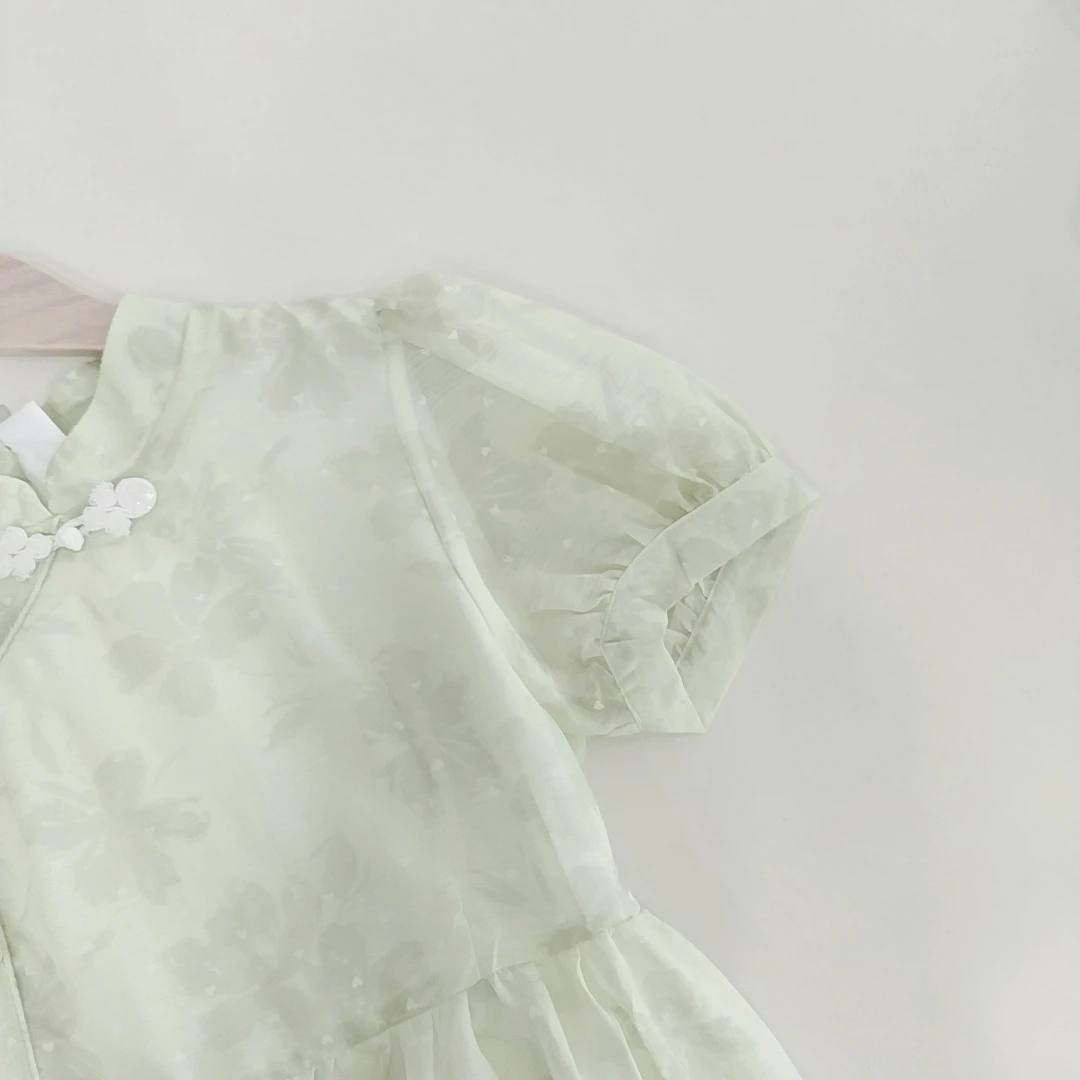 女童国风短袖连衣裙 82655