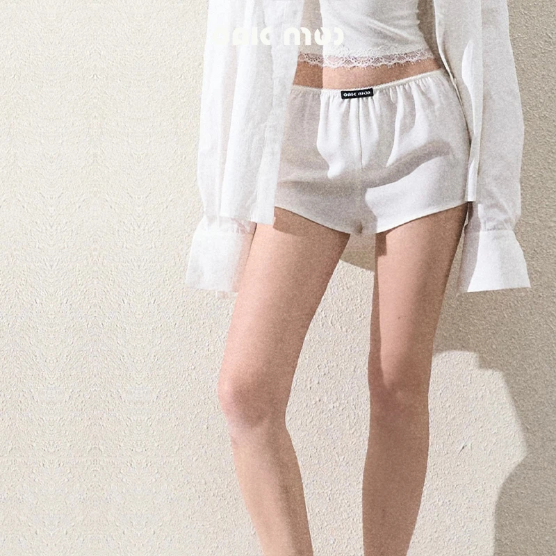 OAKMOO/ "阳光和雨露" 简约百搭哑光缎面短裤打底裤睡裤子