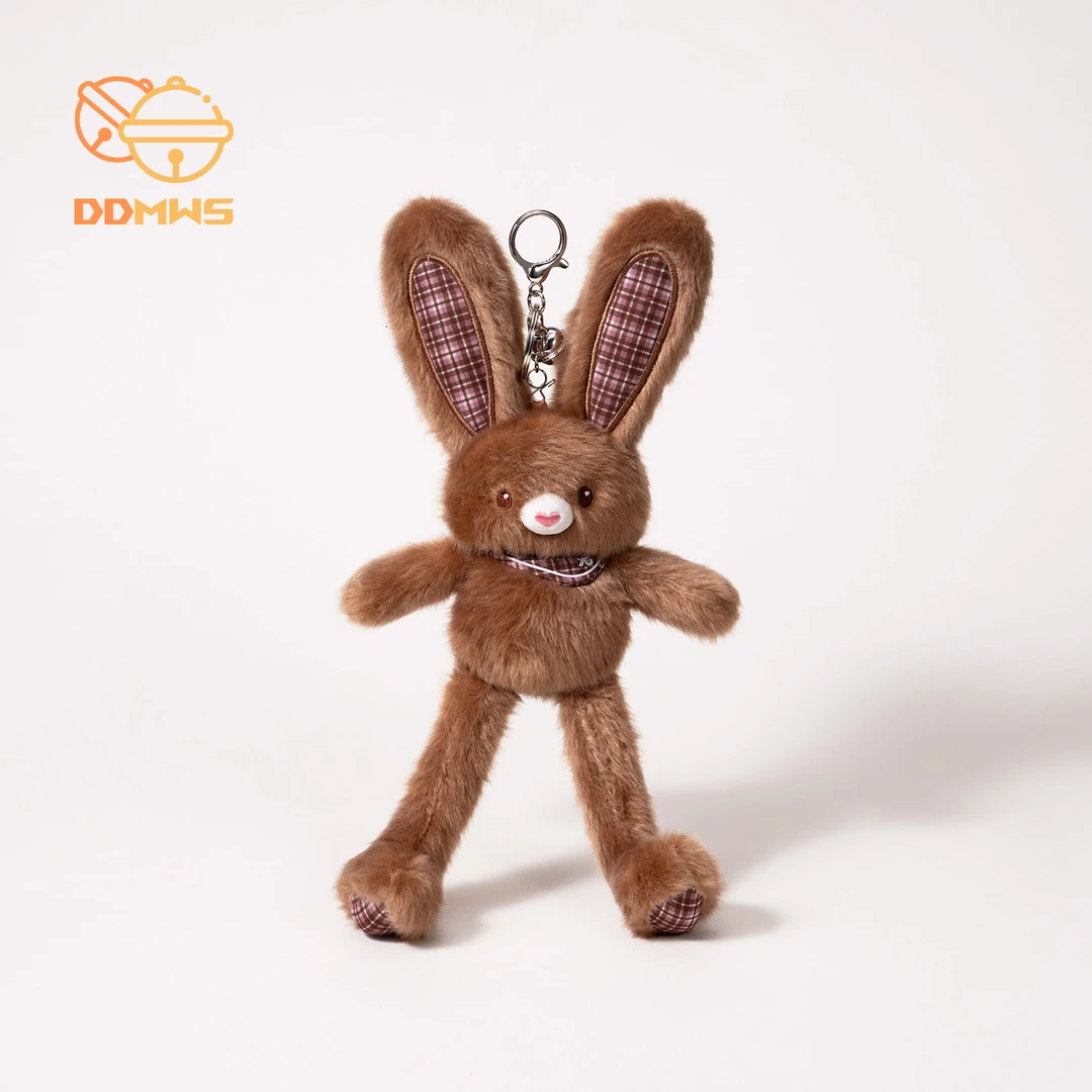 【叮当】可露丽抽拉兔子可爱格子耳朵条纹抽拉卡通兔子挂件玩偶