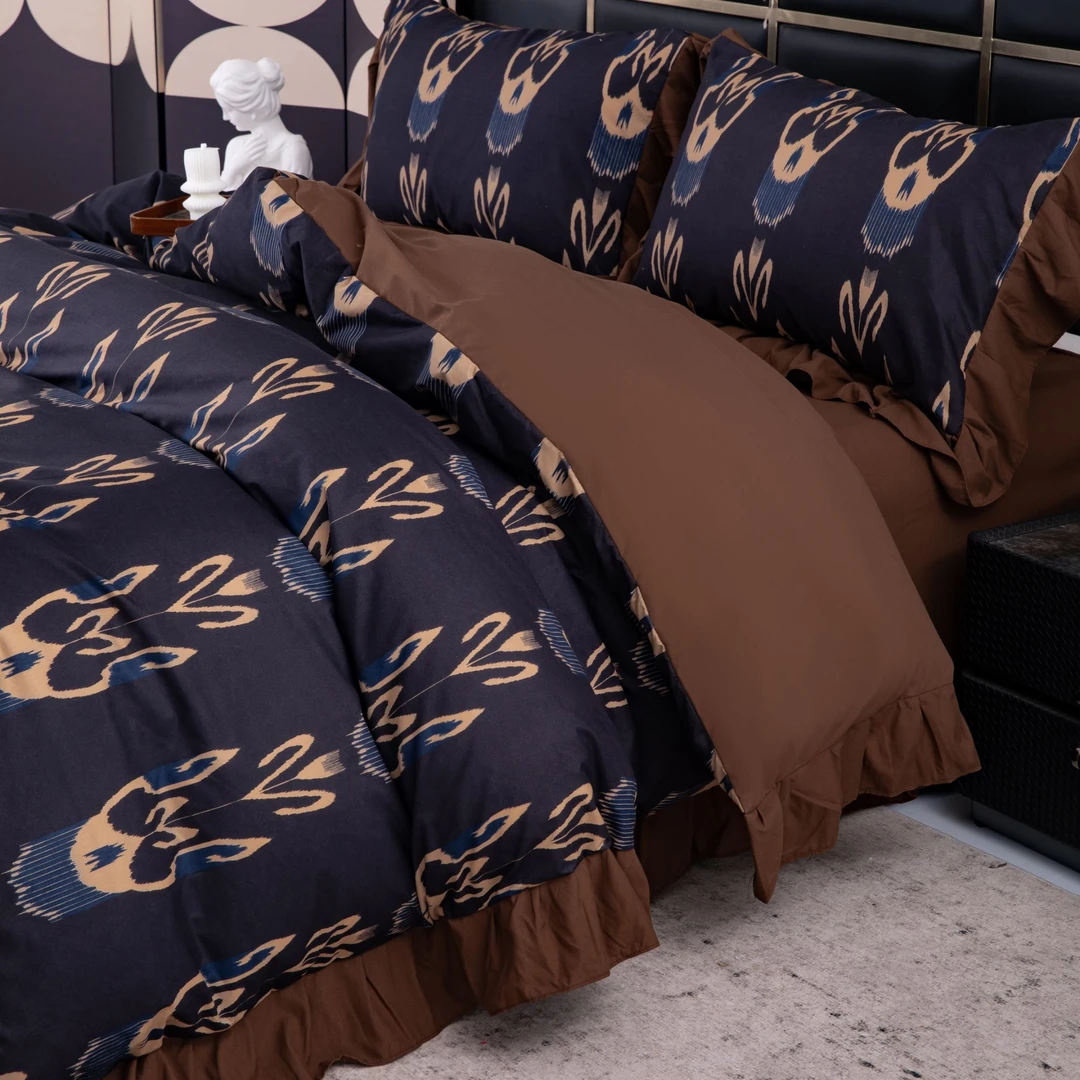 【新疆包邮】法式古典艾梦绮澜双人轻奢咖色被套四件套