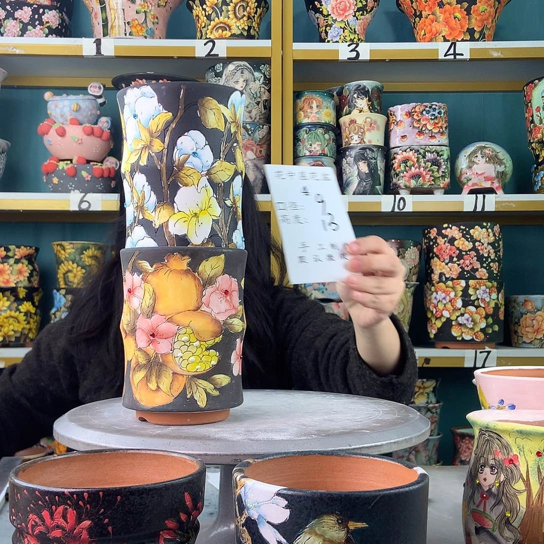 陶景德镇手工花盆陶瓷4