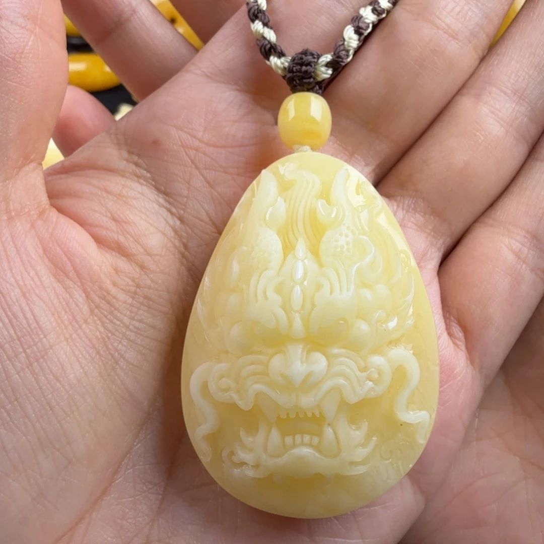 琥珀未镶嵌颈饰纯天然琥珀蜜蜡无优化