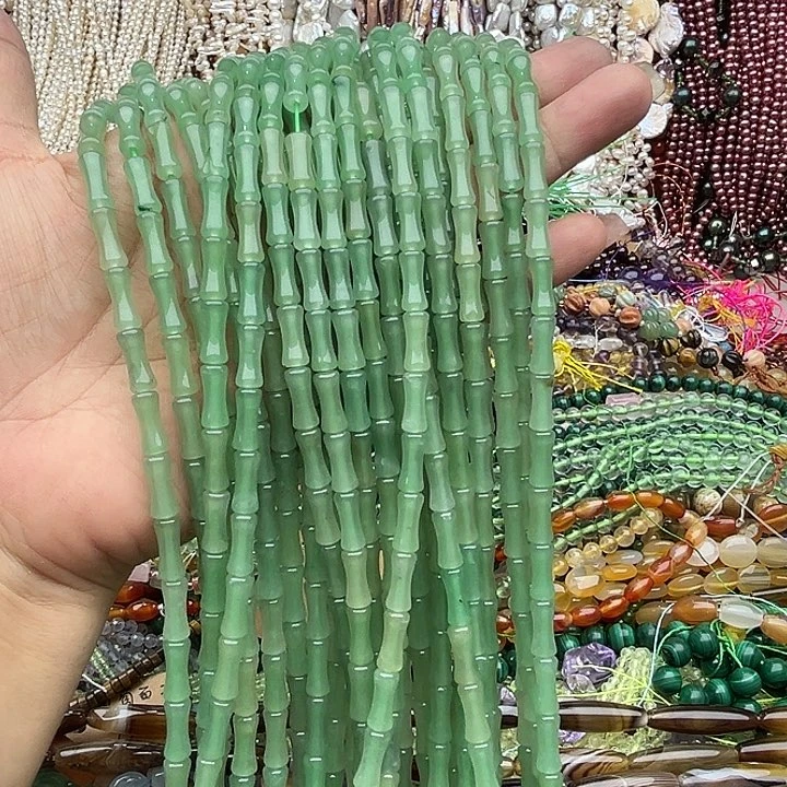 玛瑙/玉髓未镶嵌珠宝半成品一条5/12mm东陵玉竹节