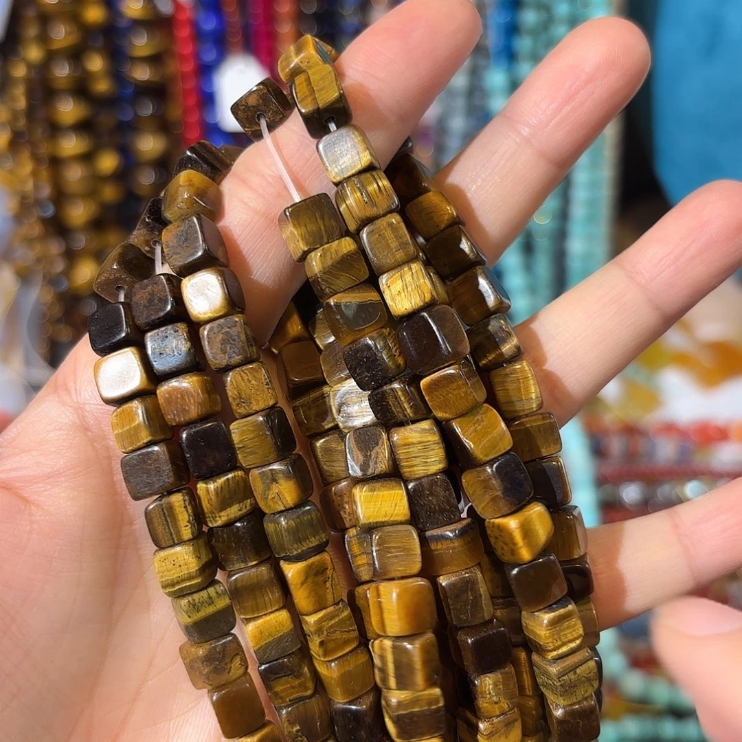 玛瑙/玉髓未镶嵌珠宝半成品虎眼卡6方块