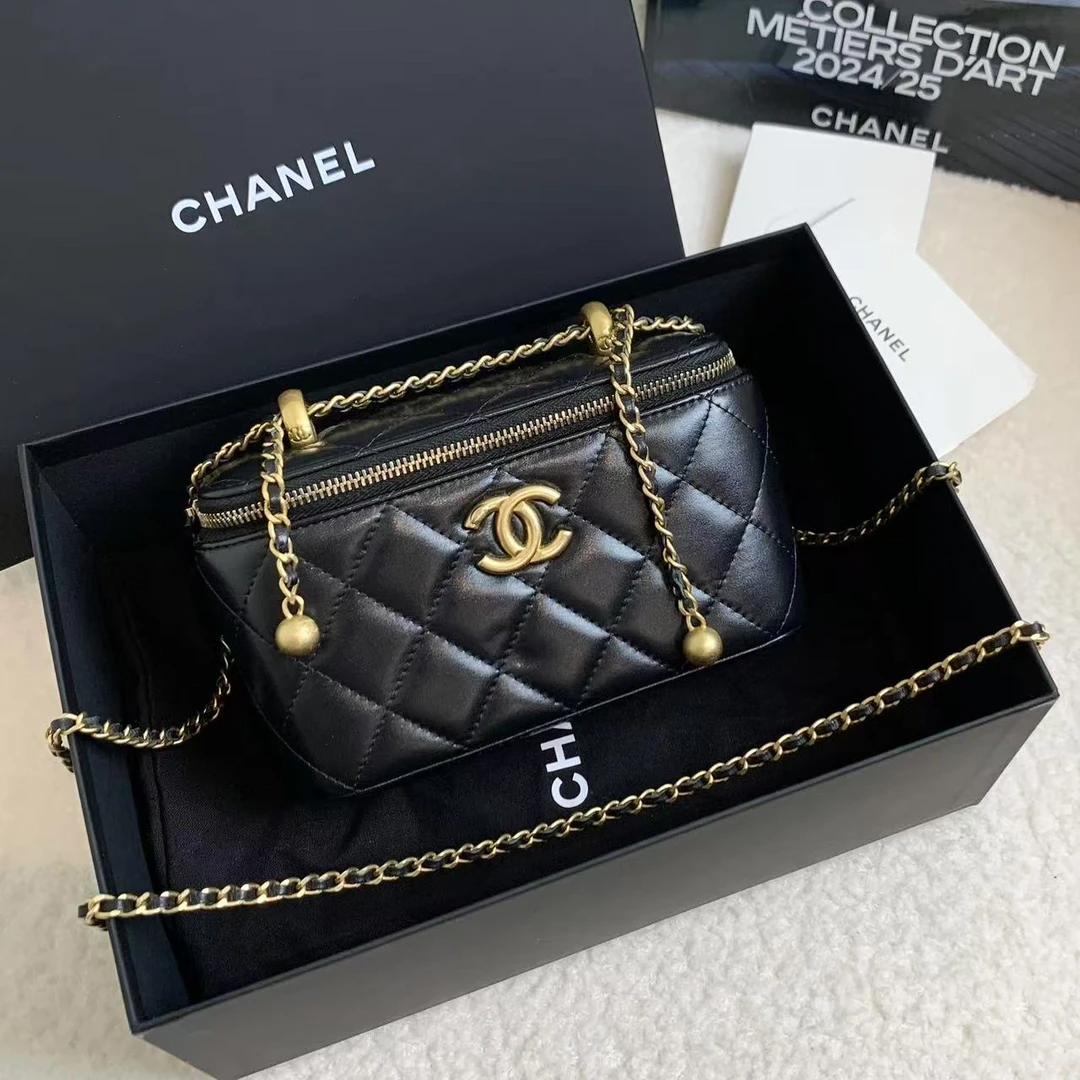 99新 Chanel/香奈儿 壹臻/24C黑金牛双金珠长盒子 48401699