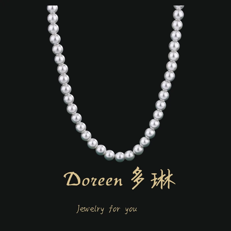 铜合金项链 真麻色珠珠项链HM8216