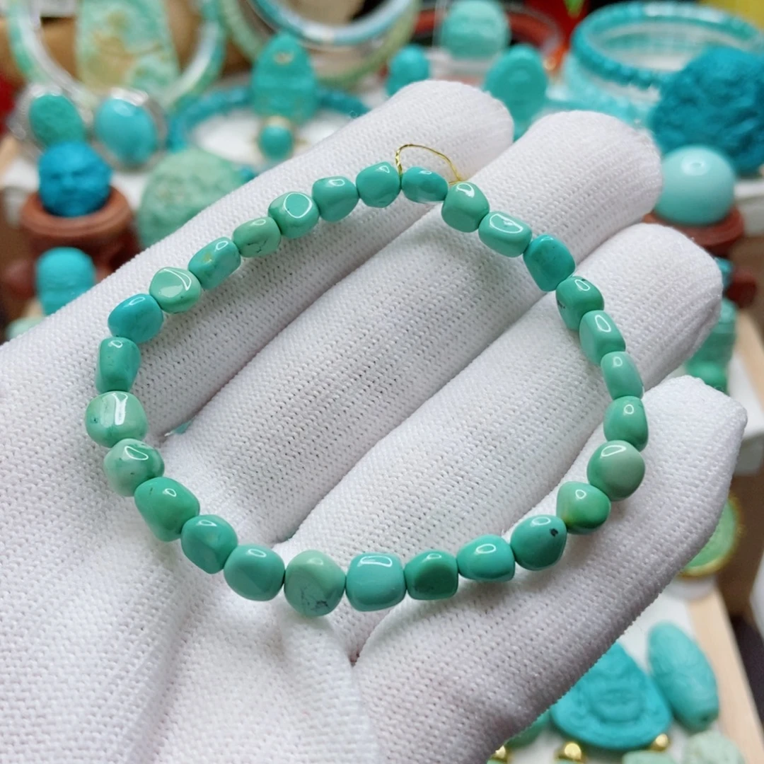 绿松石未镶嵌菜籽随型手串