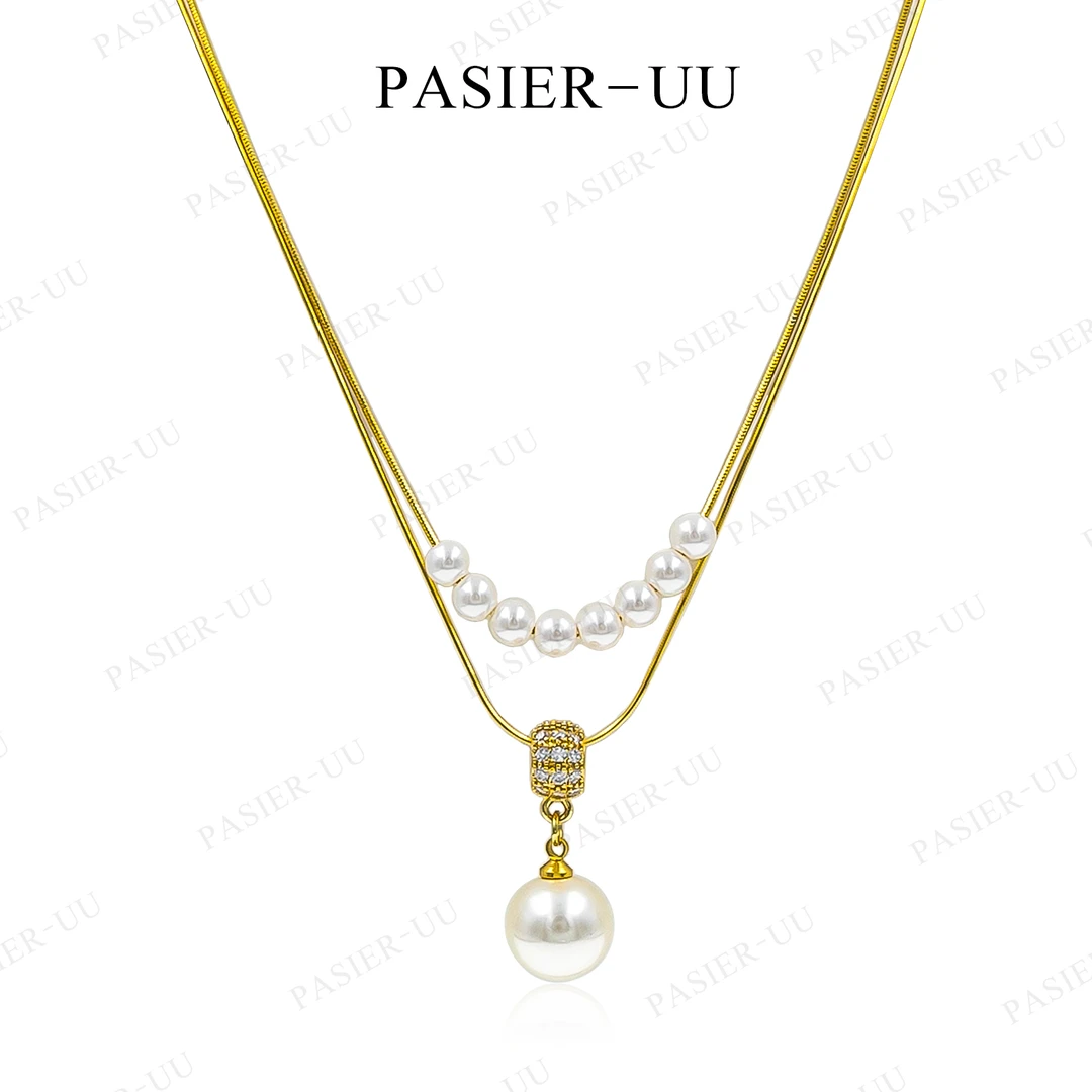 铜合金仿珍珠项链 铂思亚 许妍同款 [后妈链] 项链 BD8415金珠