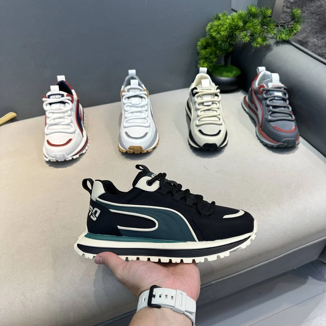 欧洲站轻奢阿甘鞋男士新款舒适百搭潮牌休闲厚底跑步时尚运动鞋