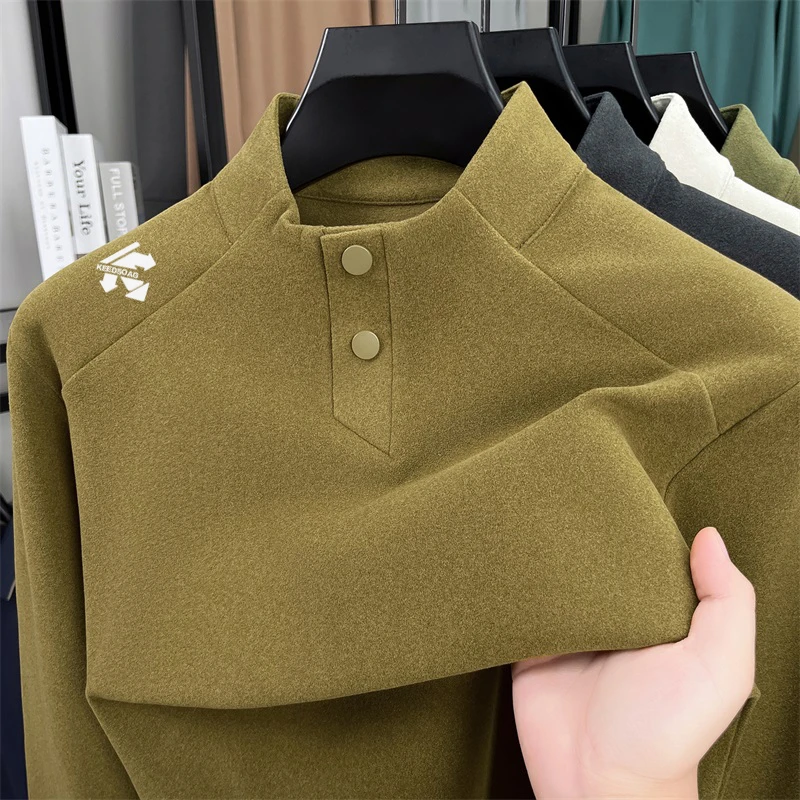 迪桑德绒男士秋冬立领卫衣户外内搭加厚保暖气场强大高级感男装