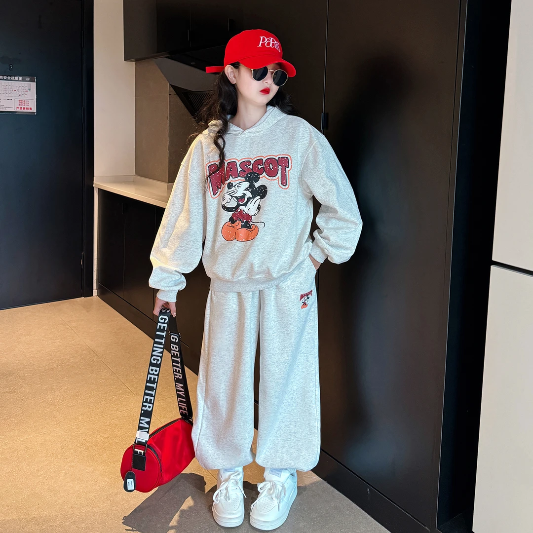 又酷又飒的大童女装2025新款女童洋气卫衣休闲卫裤儿童运动套装秋