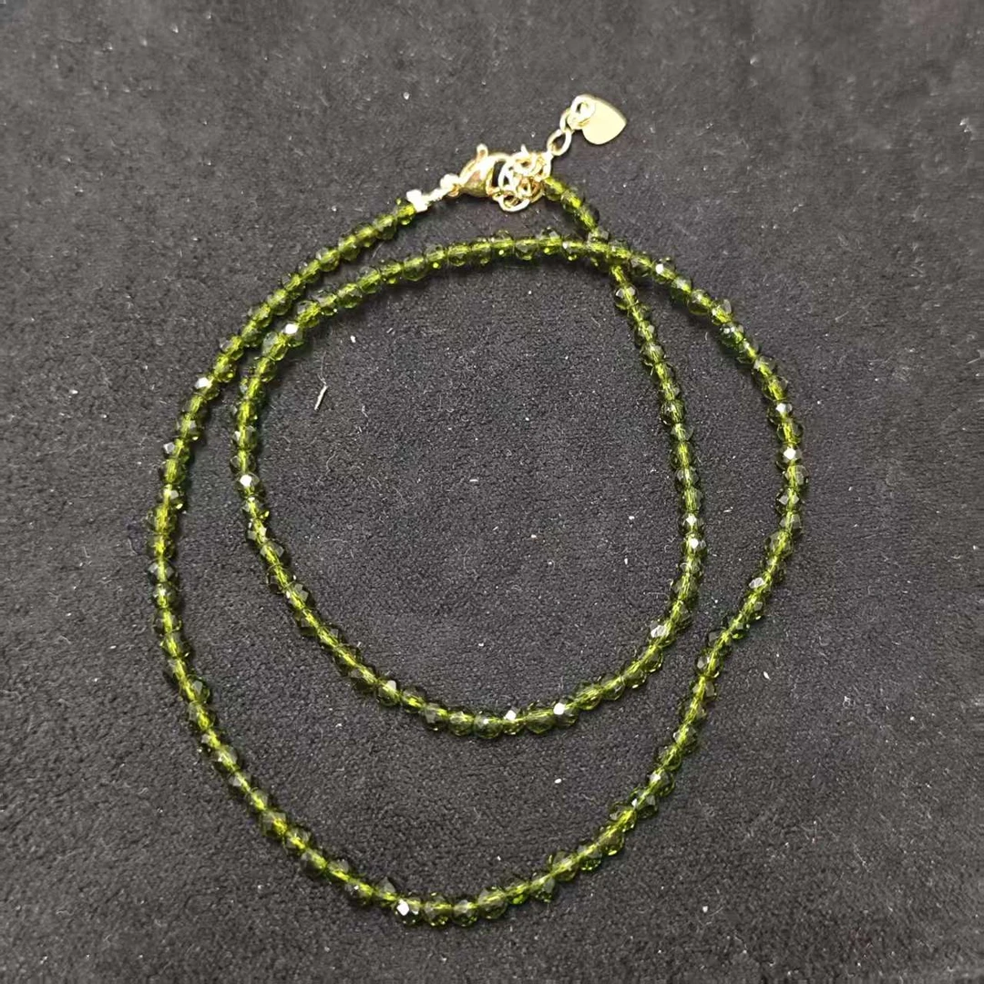 合成橄榄石培育橄榄石切割面项链3m*（多样性发一件）