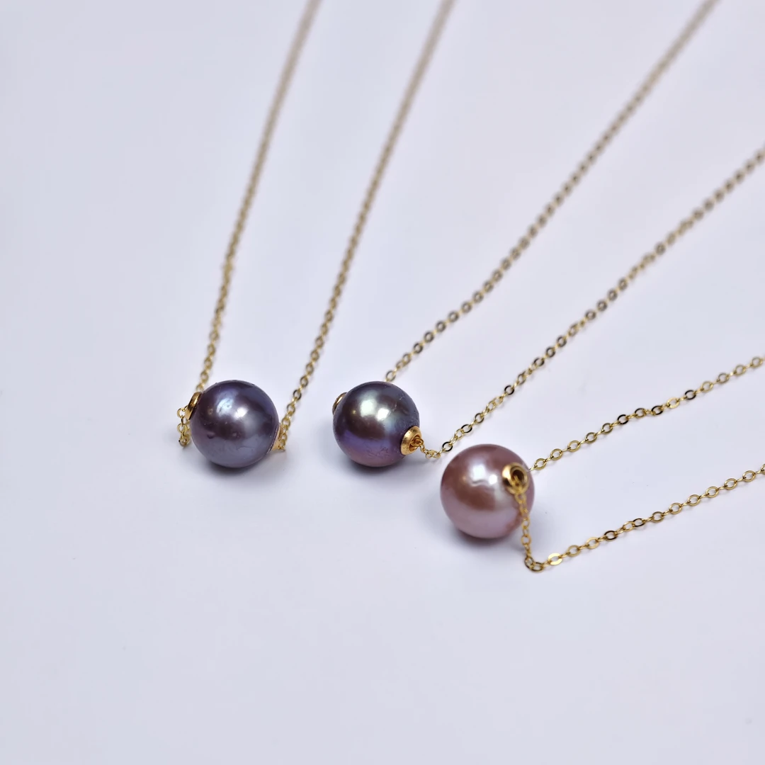 【婕妤甄选】S925银9-11mm淡水紫色珍珠路路通吊坠 气质高贵轻奢