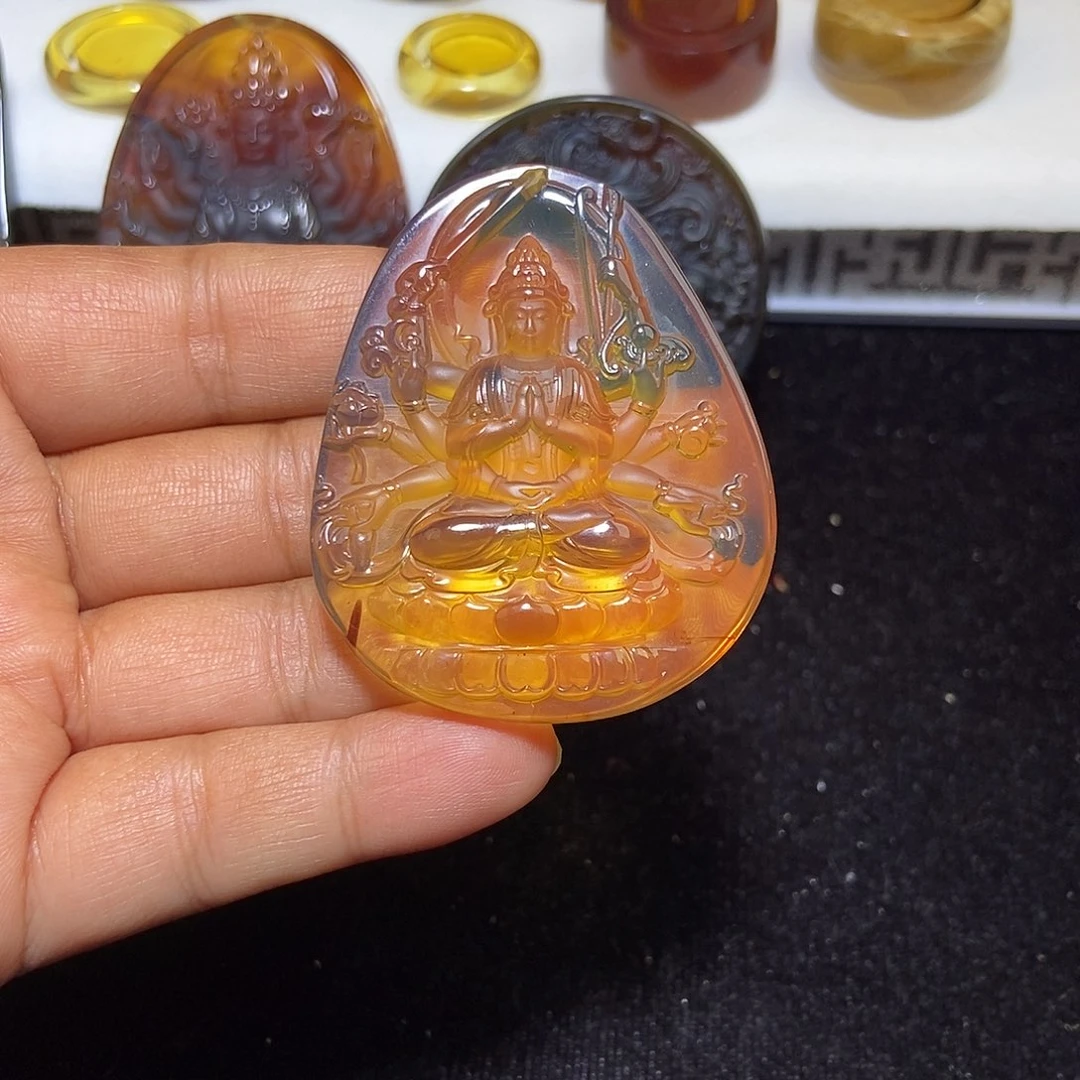 琥珀未镶嵌颈饰缅甸天然琥珀吊坠