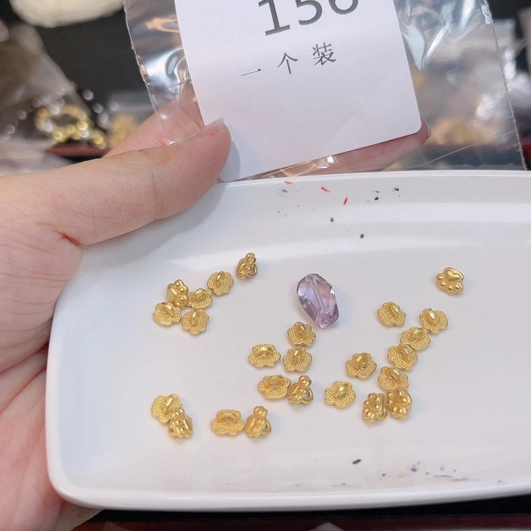 紫晶珠宝半成品银S925镀金镶嵌156