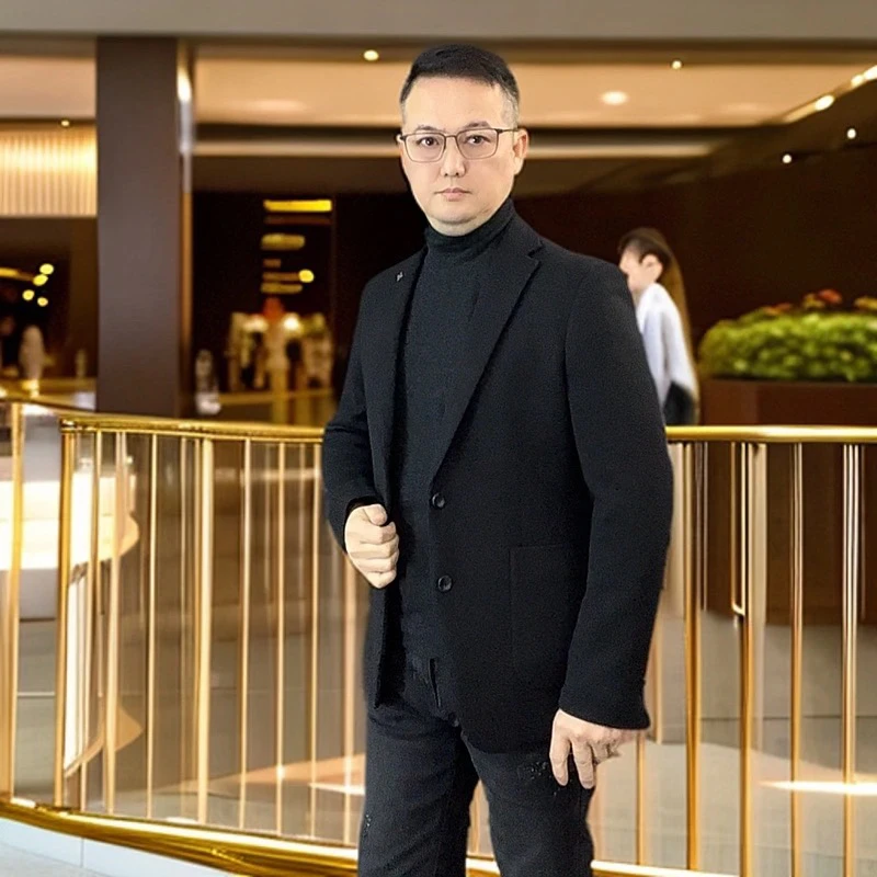 男士秋冬款毛呢单件西装