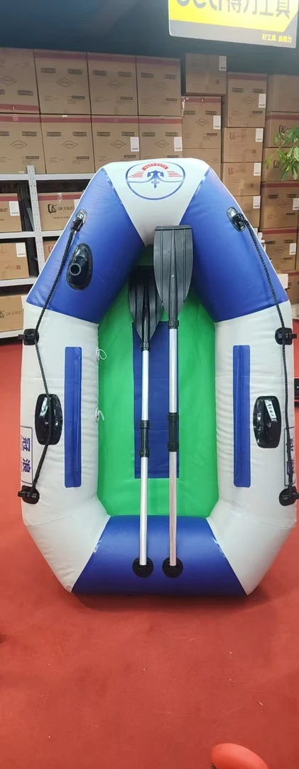 橡皮艇加厚硬底钓鱼船充气船双人耐磨气垫船皮划艇折叠救生冲锋舟