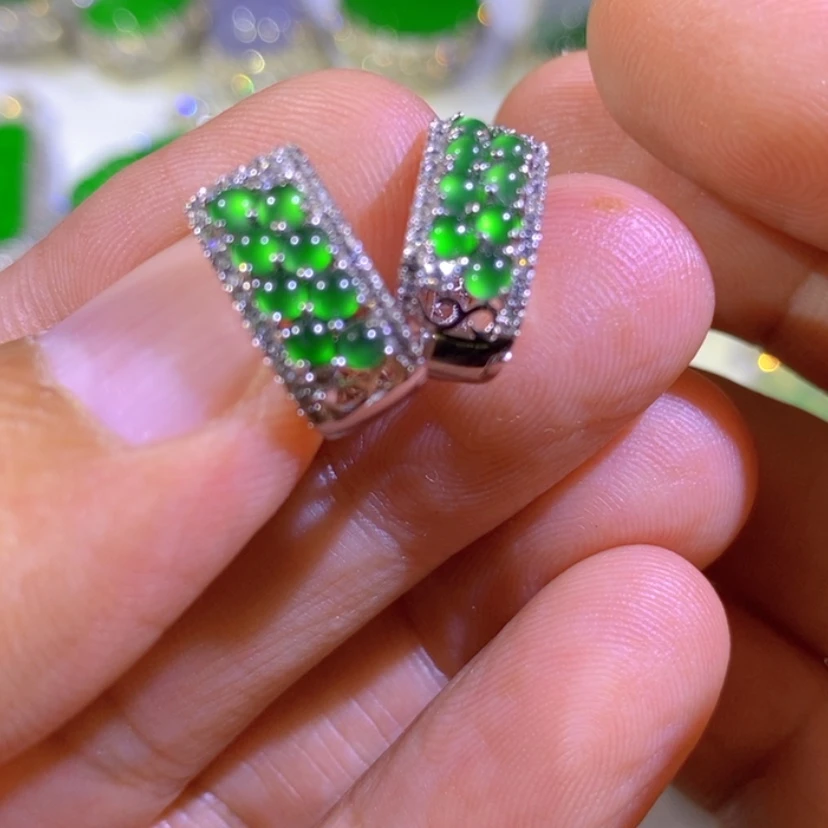 【闪购商品】翡翠挂件银S925镶嵌天然翡翠