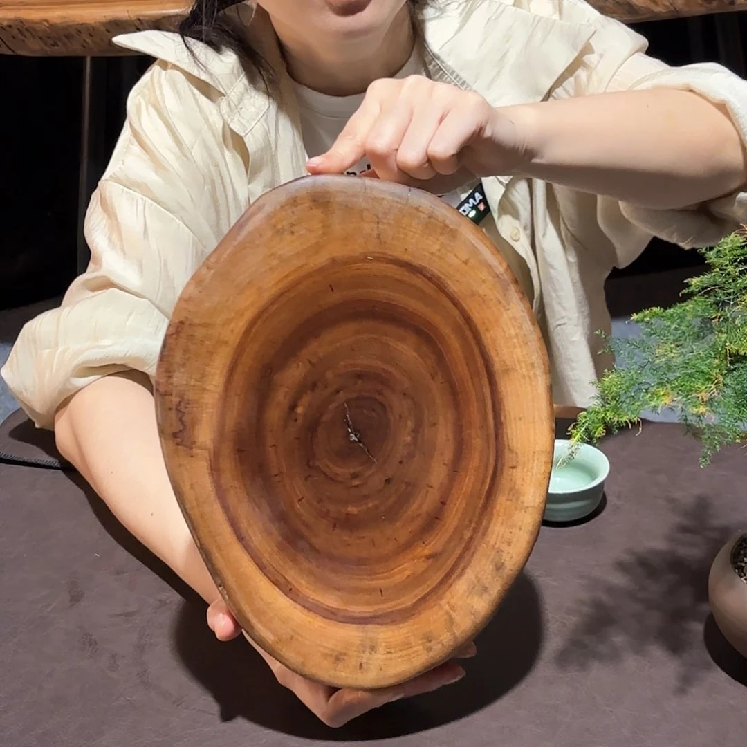 香樟木干泡花瓶果盘茶台摆件