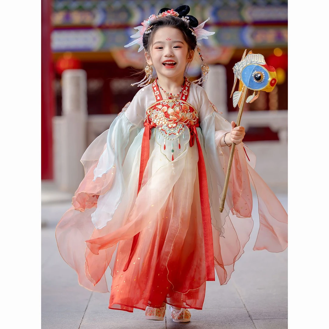 女2025中国风儿童汉服演出服古装夏季女童超仙襦裙古风公主