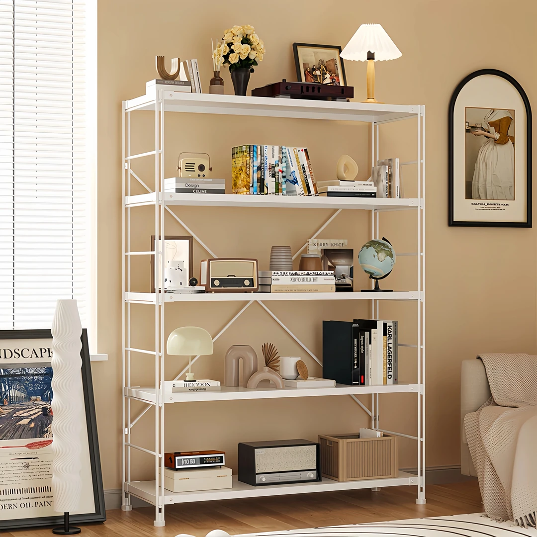 家用客厅置物架落地阳台卧室多层收纳展示架实心立柱可移动铁架子