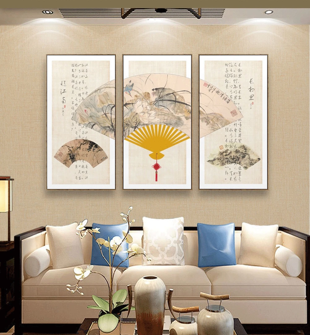 长相思-忆江南新中式扇子古诗词立体装饰画适合客厅茶室书房