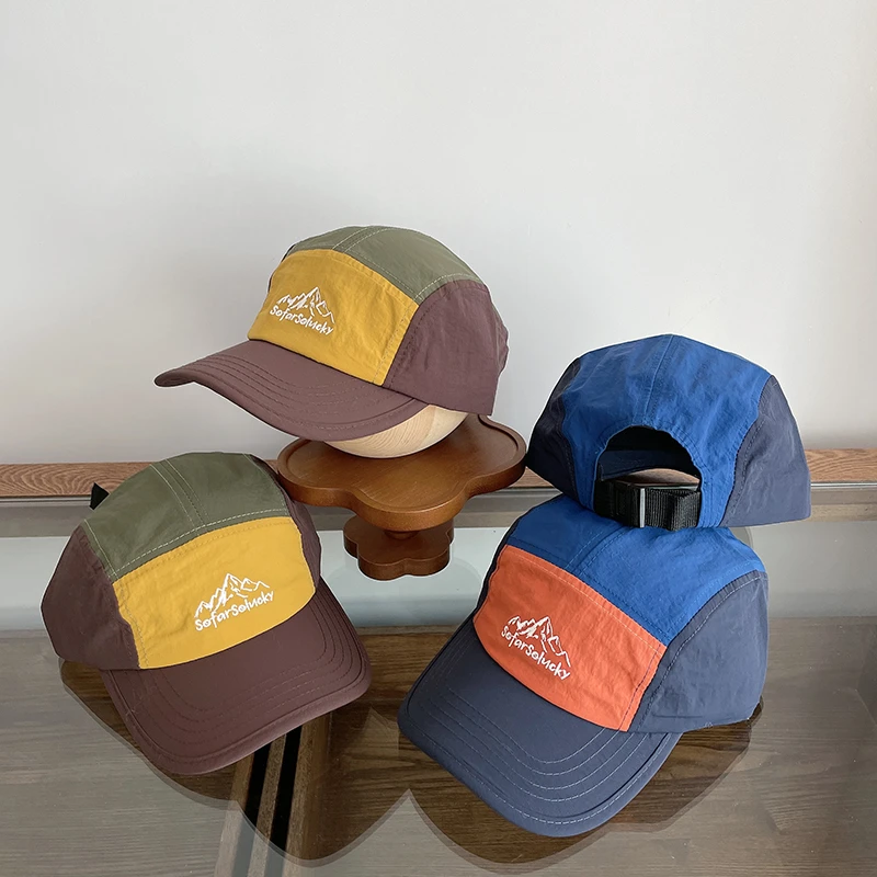 太阳帽棒球帽鸭舌帽夏季春秋天帽子宽檐五片儿童帽宝宝平沿帽露营