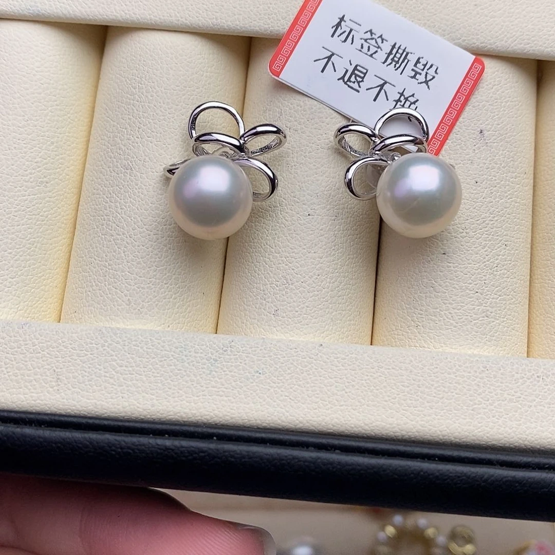 淡水珍珠耳饰银S925镶嵌