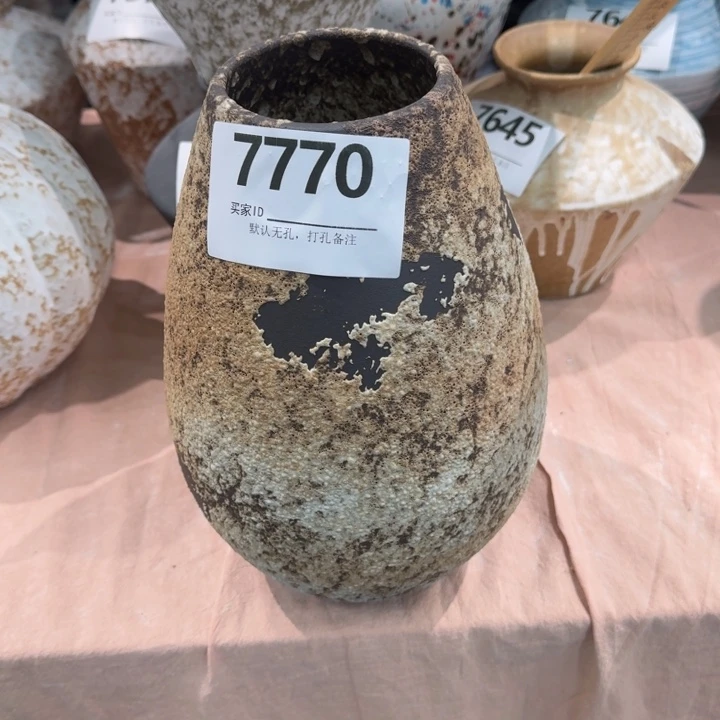 瓷片景德镇高温花器编码7770高27口8默认无孔