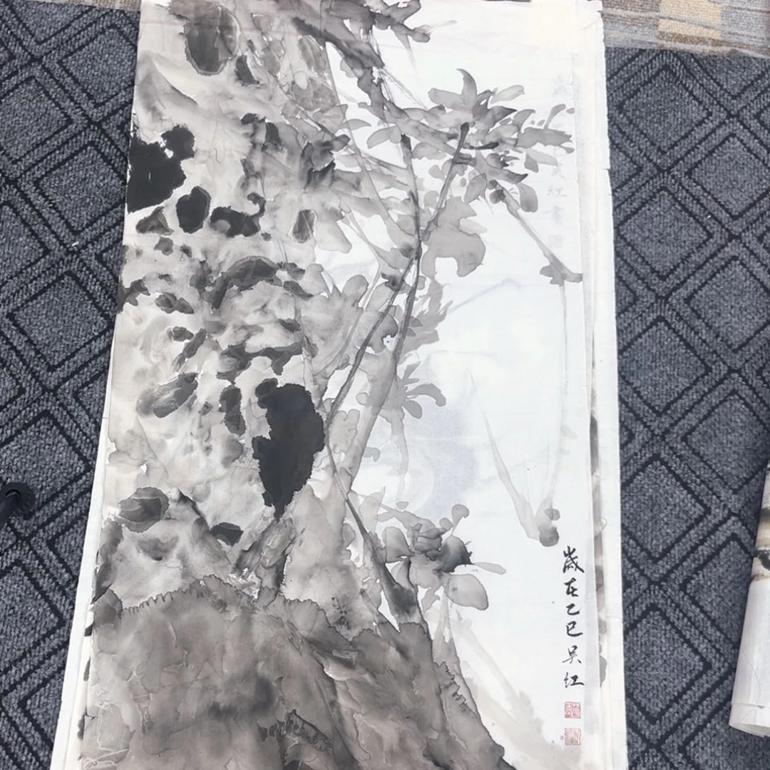 国画吴红老师三尺花鸟qiqi