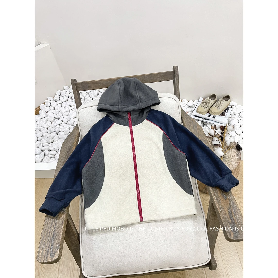 【现现】童装男儿童百搭休闲加绒外套2025秋冬新款MMY841379