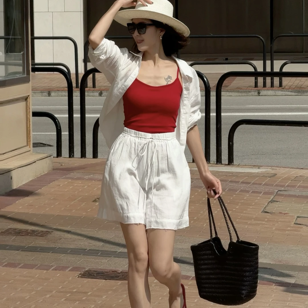 IMLINCONTE【美人如玉】夏季新款纯色短款吊带背心EH52DD112