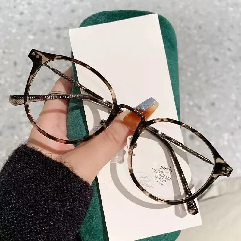 型号0333超轻玳瑁镜框眼镜近视女度数可配高级感圆框素颜神器方圆