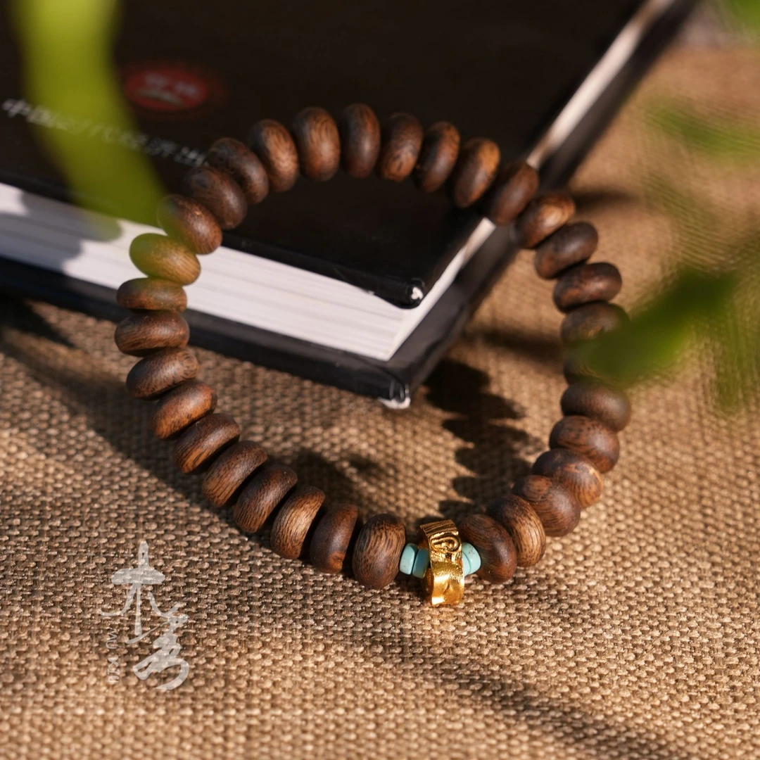 沉香【新款首发】奇楠算盘珠单圈手串树心面 三 XK25572